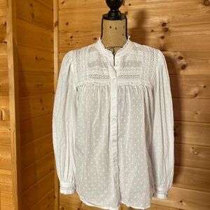 Boden White Textured Women's Blouse